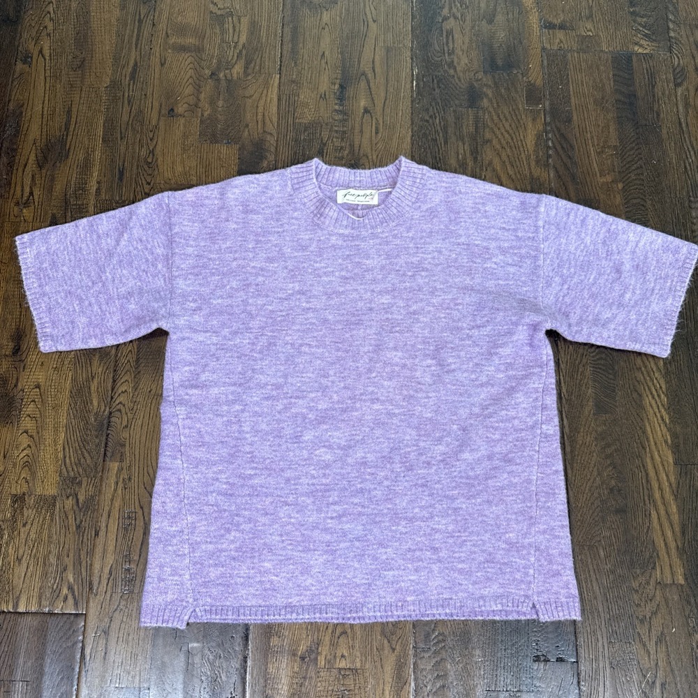 Free People Margot Sweater Tee Lilac Spell Melange XS Oversize Fit EUC